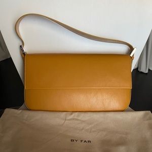 By Far Manu baguette in honey gloss leather